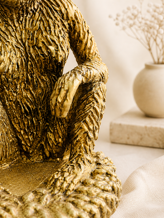 Golden Monkey Resin Figurine Statue for Home Decor | Decorative Animal Sculpture Showpiece