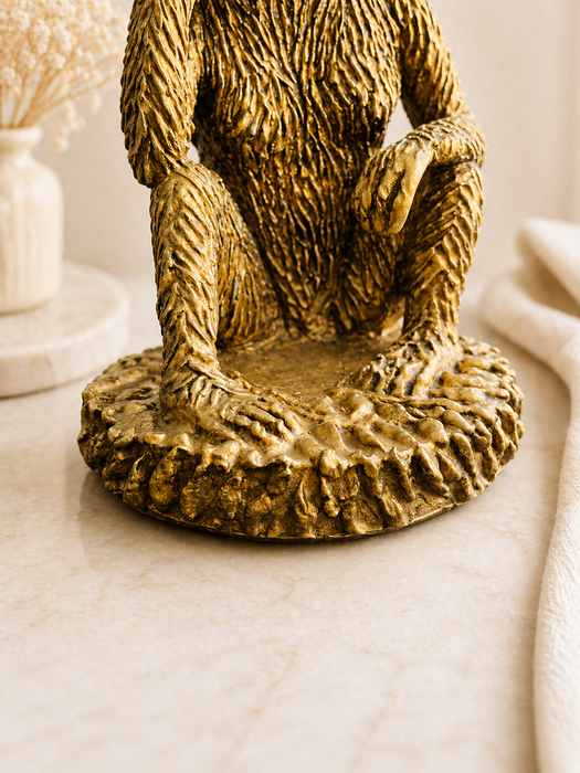 Golden Monkey Resin Figurine Statue for Home Decor | Decorative Animal Sculpture Showpiece