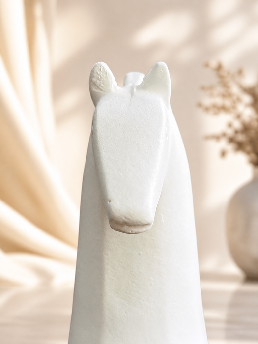 Modern White Resin Horse Figurine for Home Decor