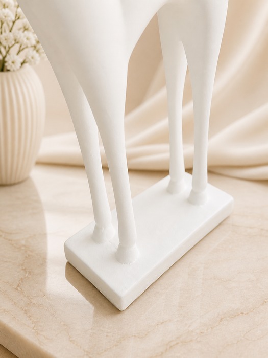 Modern White Resin Horse Figurine for Home Decor