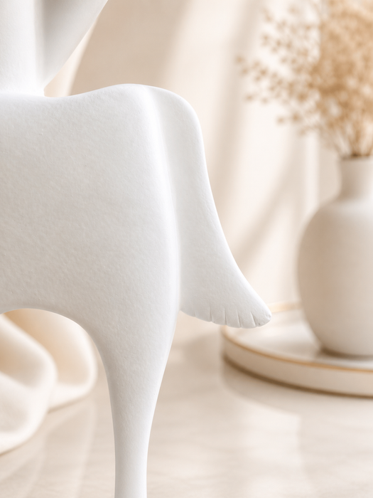 Modern White Resin Horse Figurine for Home Decor