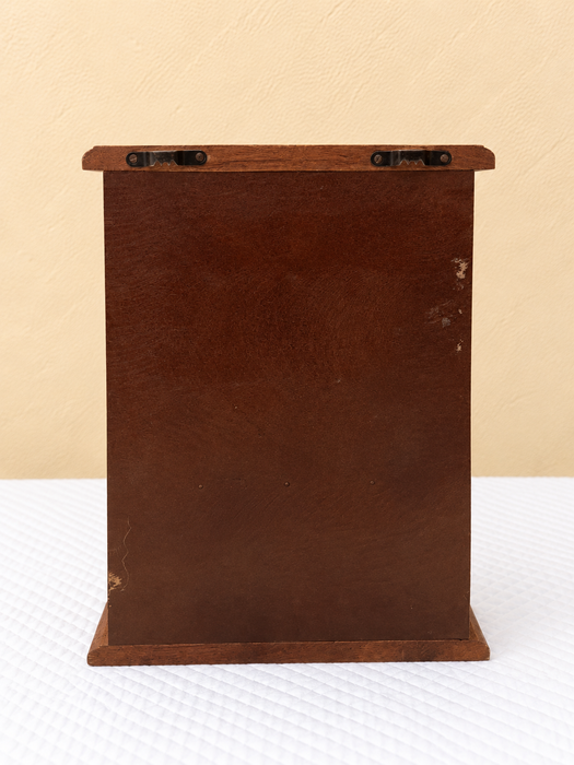 Handcrafted Wooden Key Holder Cabinet, Wall Mounted Key Organizer with Hooks