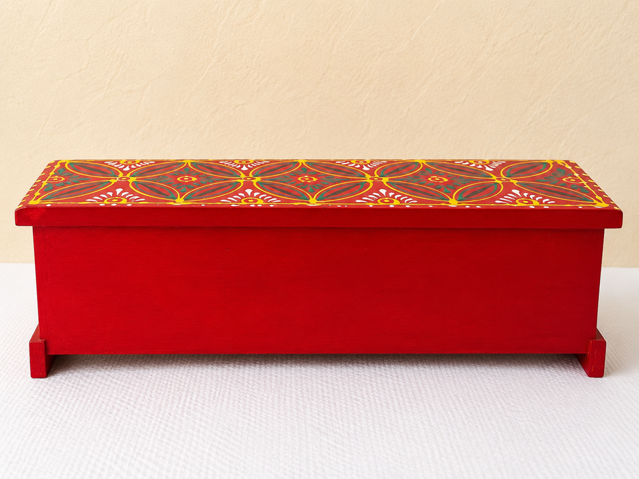 Hand Painted Wooden Drawer Cabinet | Traditional Indian Storage Decor