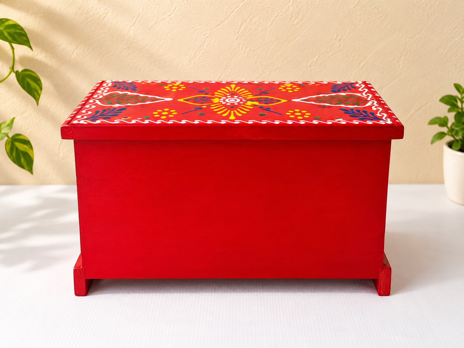 Hand Painted Wooden Drawer Cabinet | Traditional Indian Handmade Storage