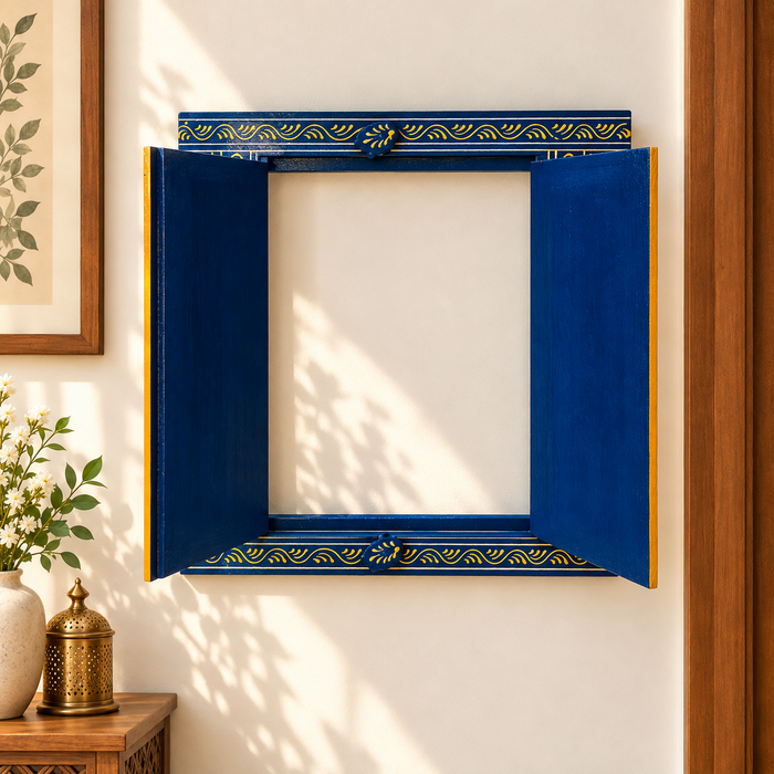 Hand Painted Wooden Jharokha Wall Decor | Rajasthani Traditional Window Art