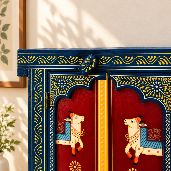 Hand Painted Wooden Jharokha Wall Decor | Rajasthani Traditional Window Art