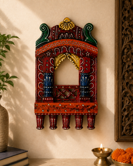 Handcrafted Wooden Jharokha  Wall Decor, Indian Traditional Wall Art