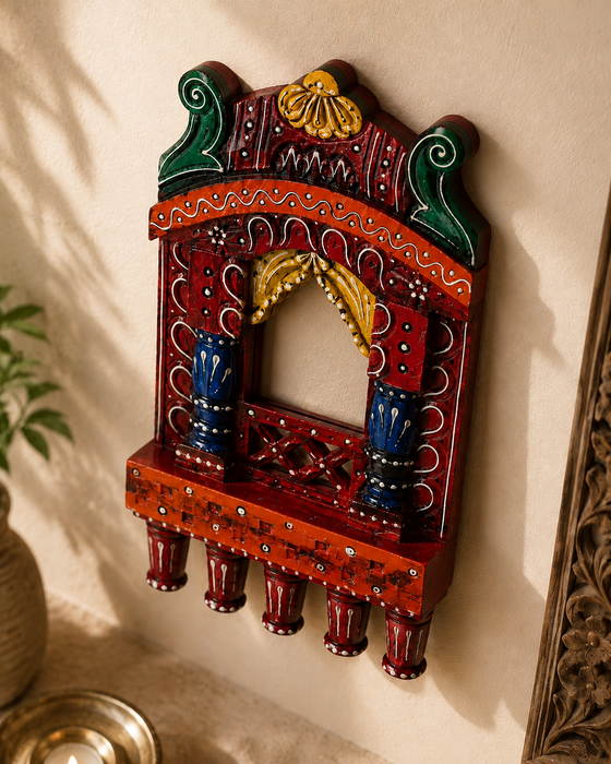 Handcrafted Wooden Jharokha  Wall Decor, Indian Traditional Wall Art