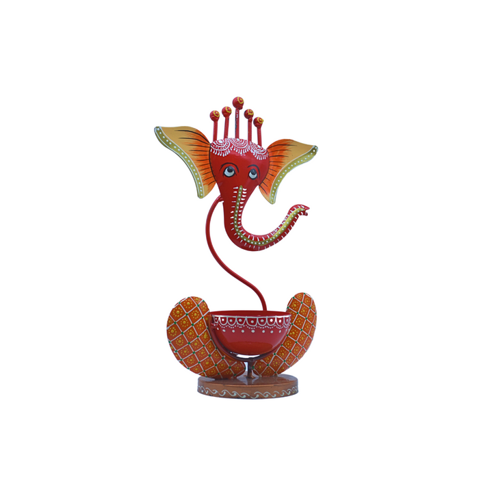 Handcrafted Lord Ganesha Metal Diya Tealight Candle Holder