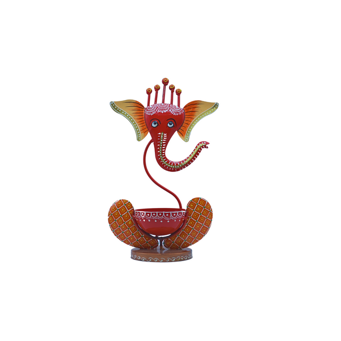 Handcrafted Lord Ganesha Metal Diya Tealight Candle Holder