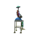 Multicolor Musical Iron Doll with Clock Decorative Showpiece