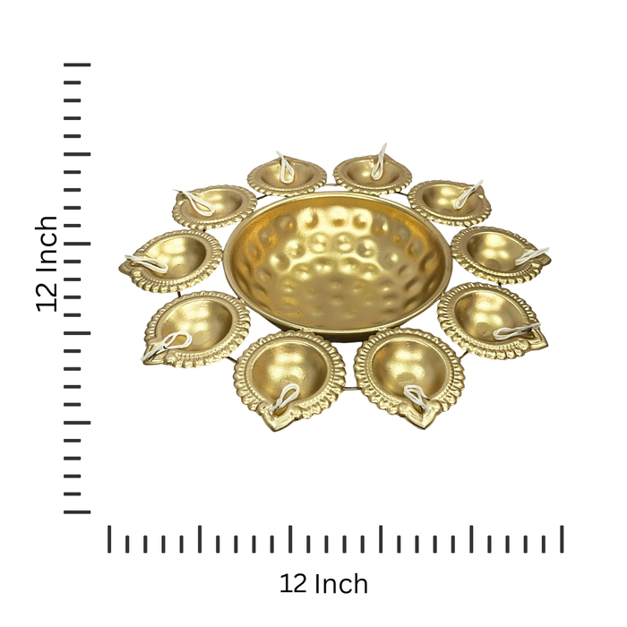 Decorative Metal Iron Diya Urli Bowl for Home Decor