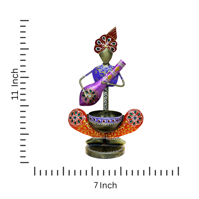 Krishna Ji Diya Frame with Meenakari Work Decorated with shiny gold accents