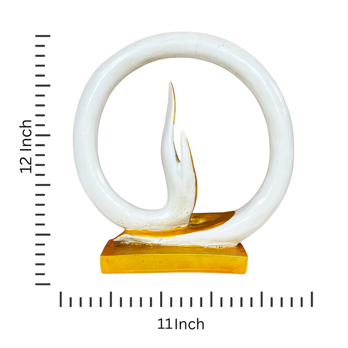 White Resin Buddha Hand Sculpture by Diwam Handicrafts