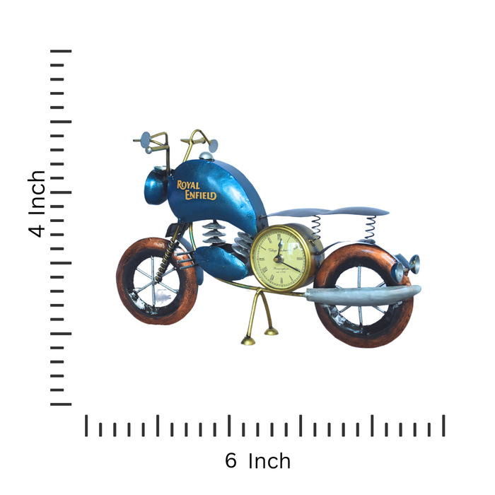 Sky Blue Royal Enfield Iron Bike with Clock