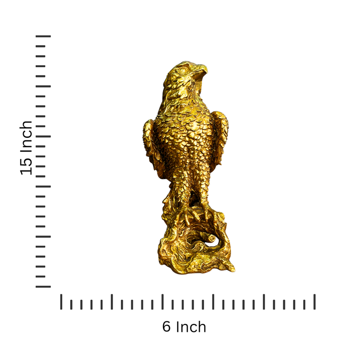 Handcrafted Golden Eagle Figurine, Living Room Decor