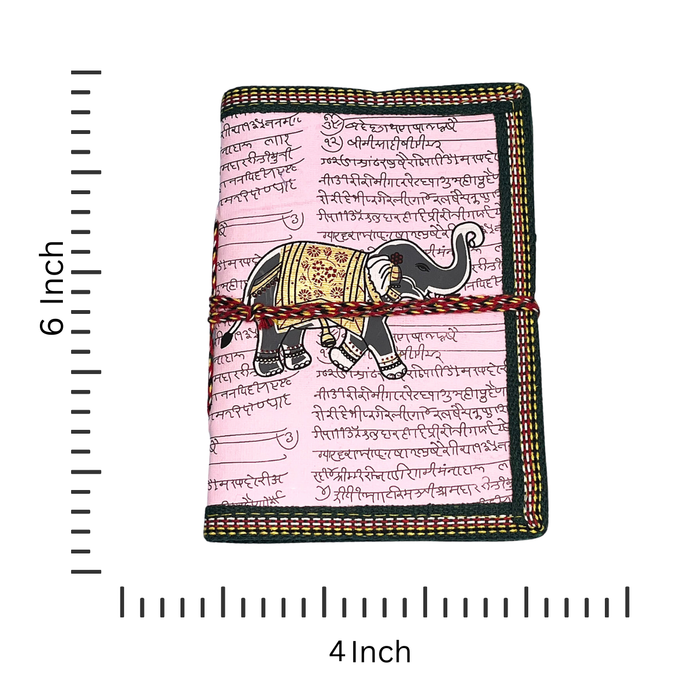 Rajasthani Design Handmade Cotton Paper Diary with Elephant Print – for Writing & Gifting