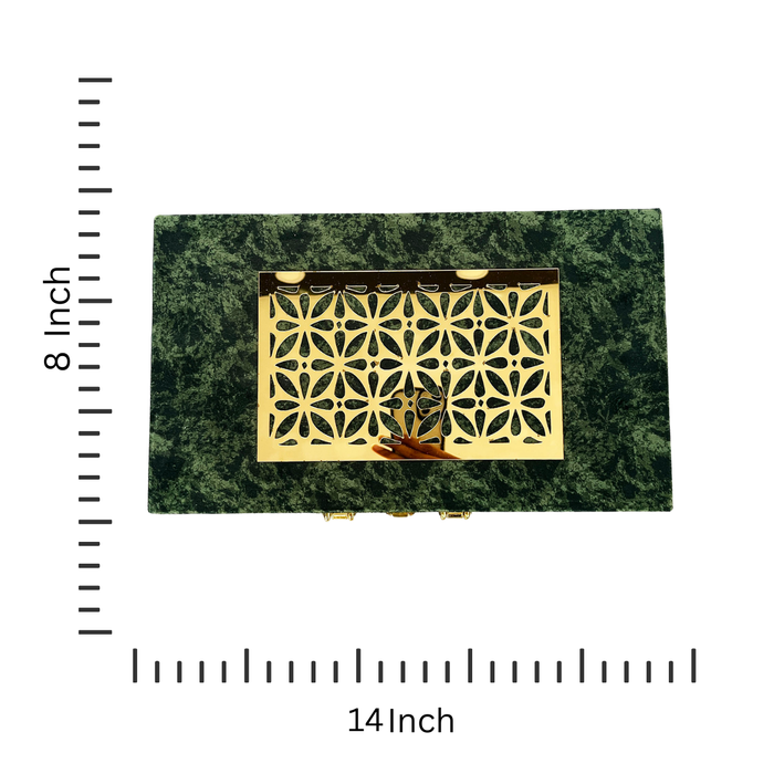 Stylish Dry Fruit Box with Marble Finish and Gold Accents