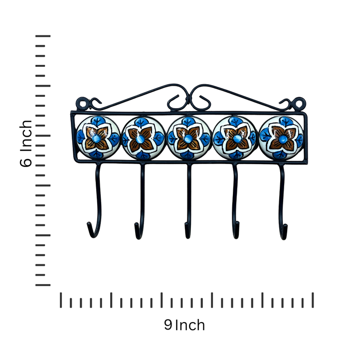 Classic Ceramic and Iron Wall Hook Rack