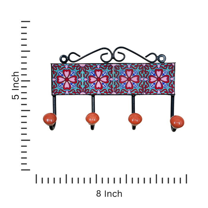 Charming Ceramic and Iron Wall Key Holder