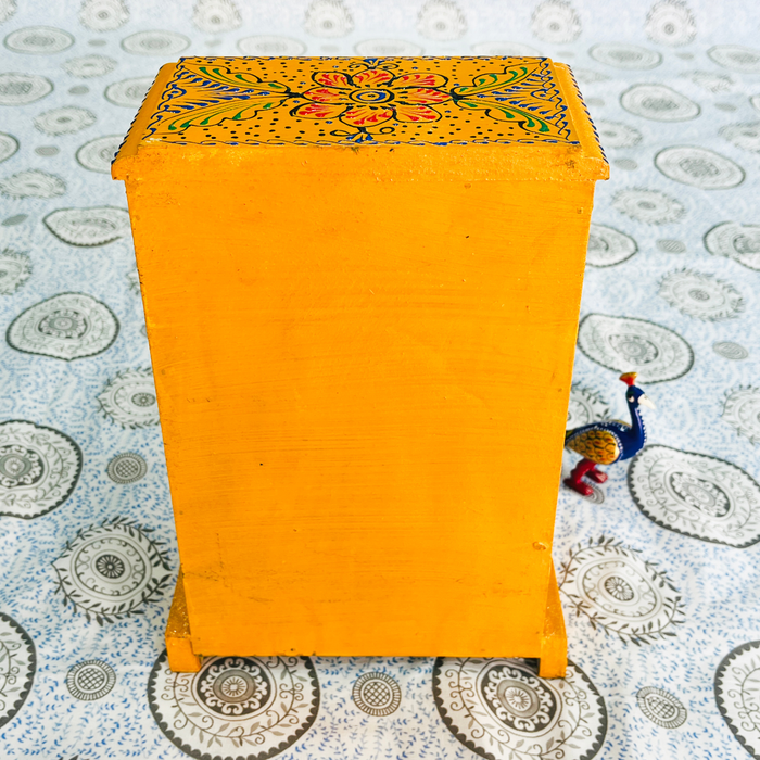 Wooden Handcrafted Jewelry Box with Colorful Ceramic Drawers | Rajasthani Mini Chest Organizer