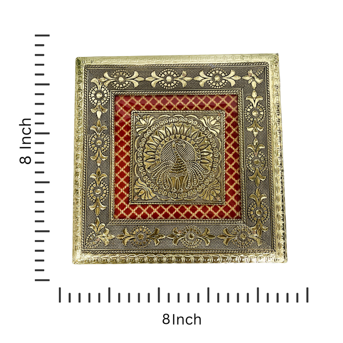 Elegant Gold-Tone Decorative Box for Dry Fruits.