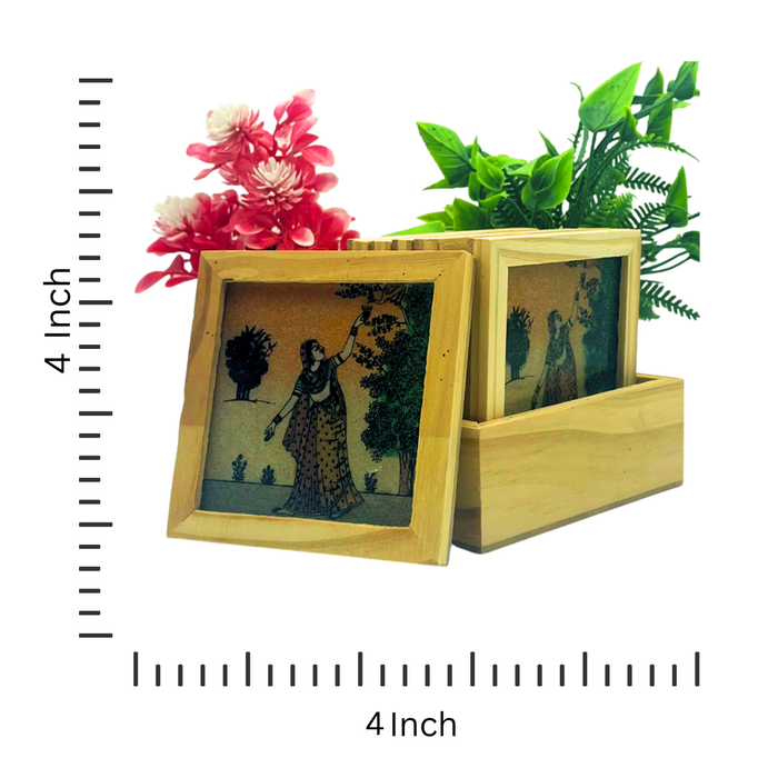 Élégance chic : ensemble de sous-verres à thé Chokor en bois