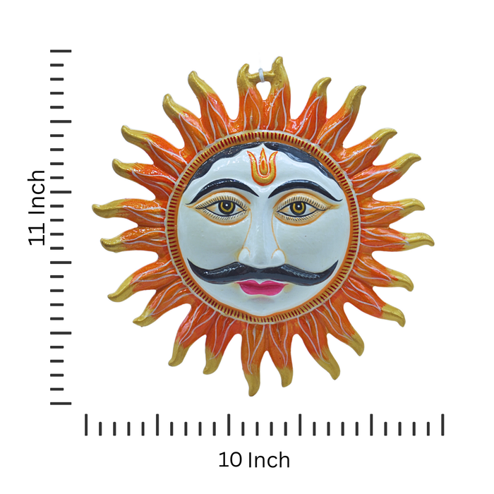 Handcrafted Vibrant Metal Sun Face Wall Hanging Decor