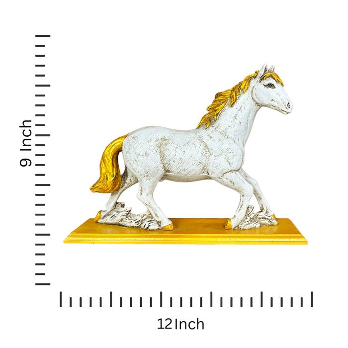 White Resin Horse Sculpture living room office