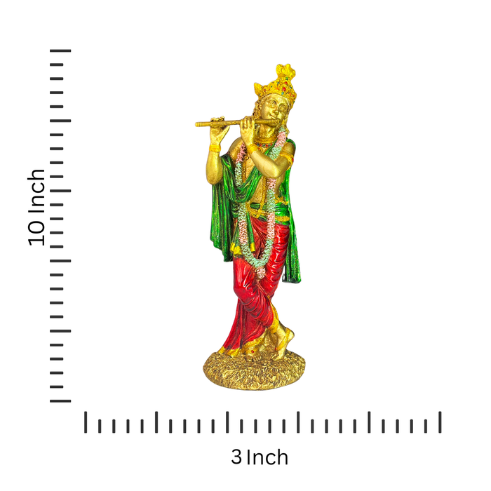 Resin Multicolor Lord Krishna Statue Idol for Home Decor or Gift