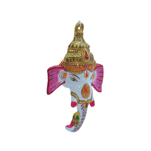 Metal Face Lord Ganesha Wall Hanging Decorative Showpiece