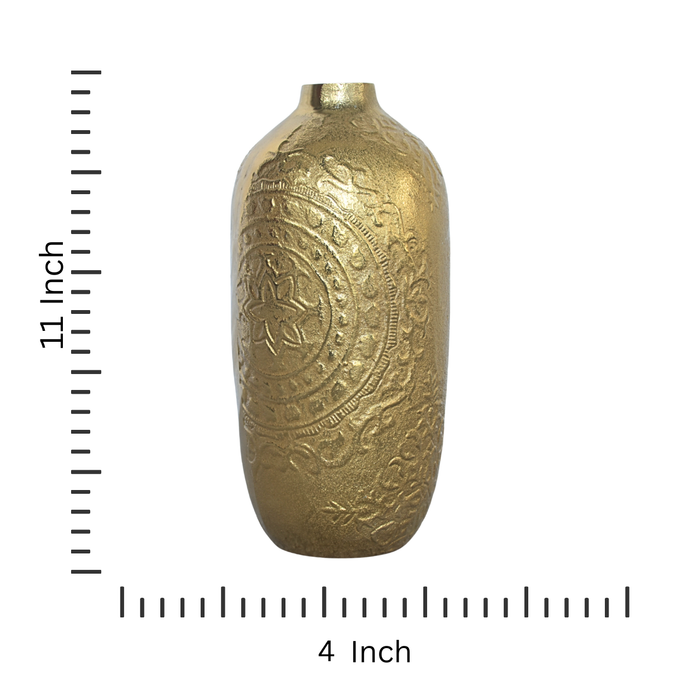 Round Design Brass Vase Decorative Showpiece