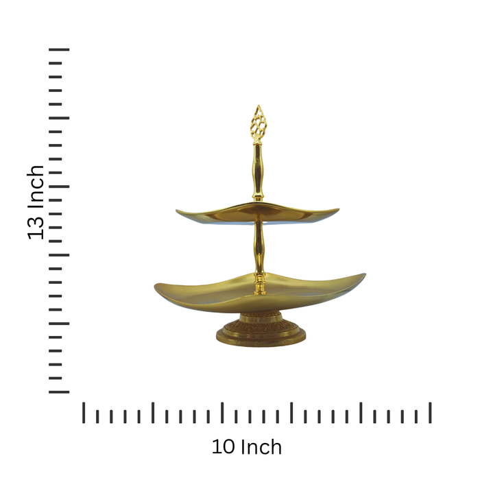 Handcrafted Gold Plated Brass Cake Stand