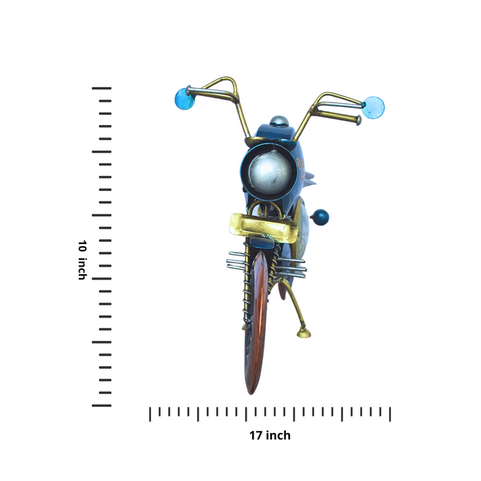 Blue Royal Enfield Iron Bike with Clock