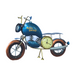 Blue Royal Enfield Iron Bike with Clock