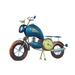 Blue Royal Enfield Iron Bike with Clock