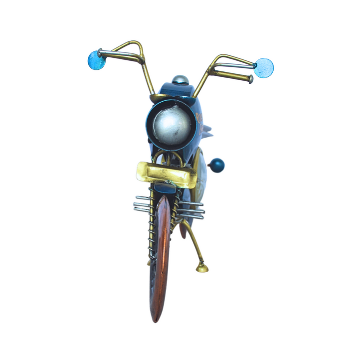 Blue Royal Enfield Iron Bike with Clock