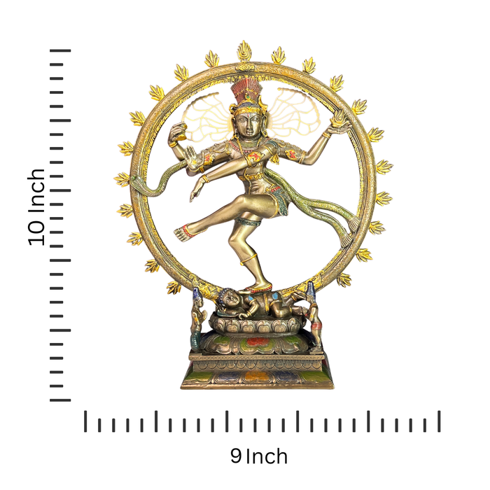 Copper Finish Dancing Nataraja Statue for Temple Decor