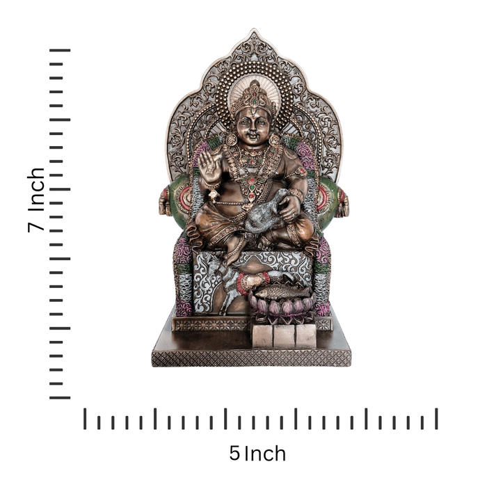 Blessings of Prosperity: Handcrafted Polyresin Kuber Ji Statue
