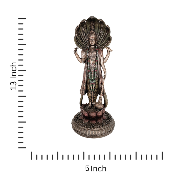 Copper Finish Vishnu Statue for Home Decor