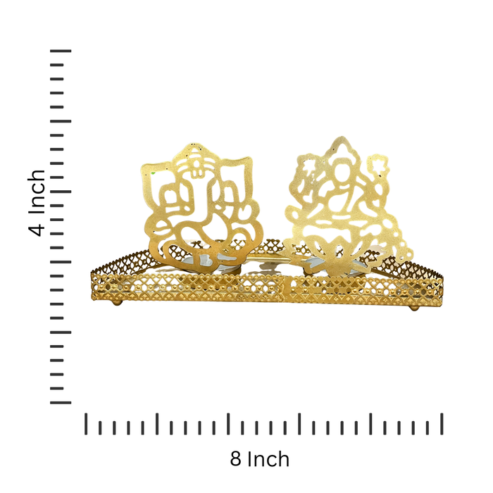 Handicraft Brass Finish Shadow Lord Ganesha & Laxmi Tea Light Candle Holder