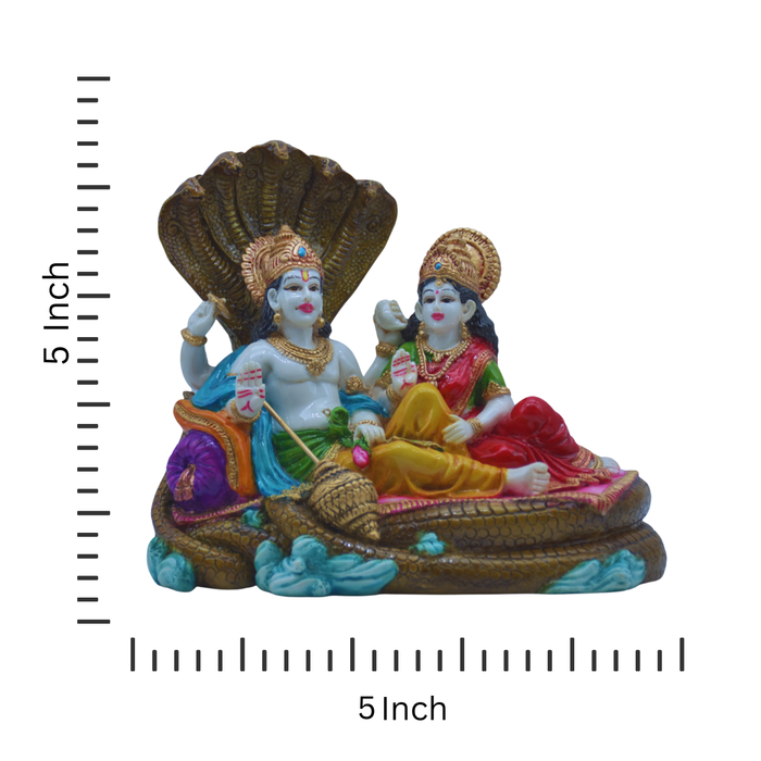 Resin Laxmi Vishnu Statue on Sheshnaag