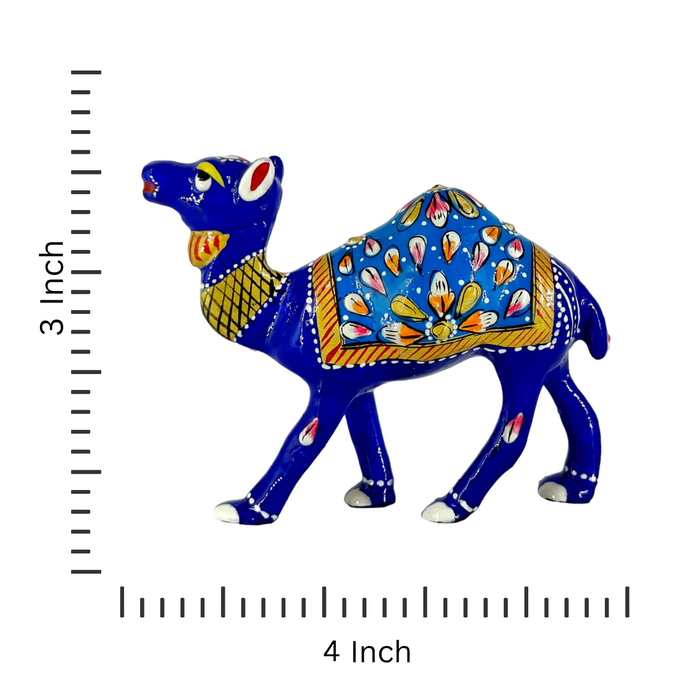 Blue Meenakari Camel Decor – Handmade Traditional Indian Artwork
