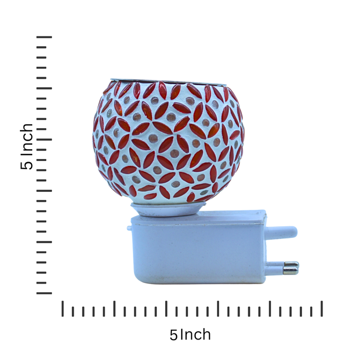 Handcrafted Decorative Round Roli Poli Lamp with Colorful Mosaic Glass Patterns