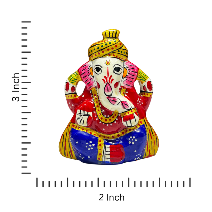 Handcrafted Vibrant Metal Ganesh Idol for Temple and Home Decor