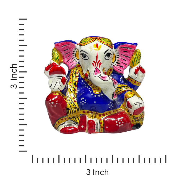 Handmade Metal Lord Ganesha Statue in Sitting Position