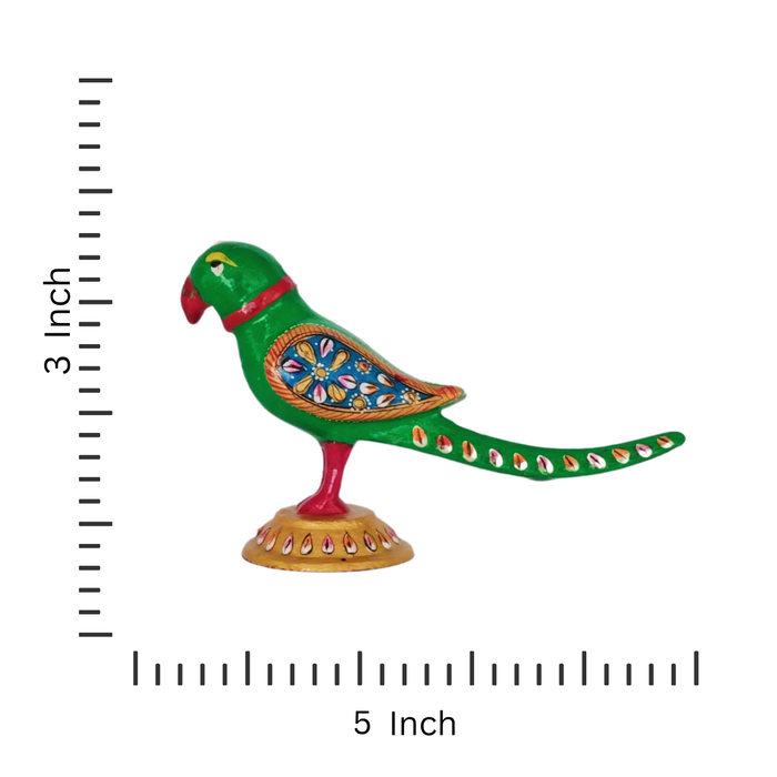 Handcrafted Decorative Wooden Parrot - Vibrant Hand-Painted Design
