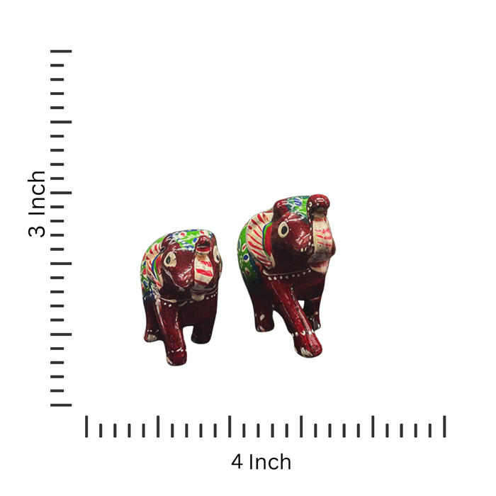 Handcrafted Fiber Elephant Decorative Showpiece Set