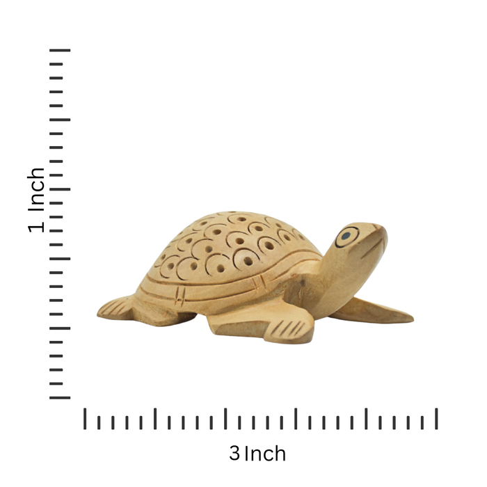 Handcrafted Wooden Turtle Figurines – Set of 4 Decorative Showpieces