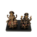 Copper Finish Lord Laxmi Ganesh Statue with Pawti